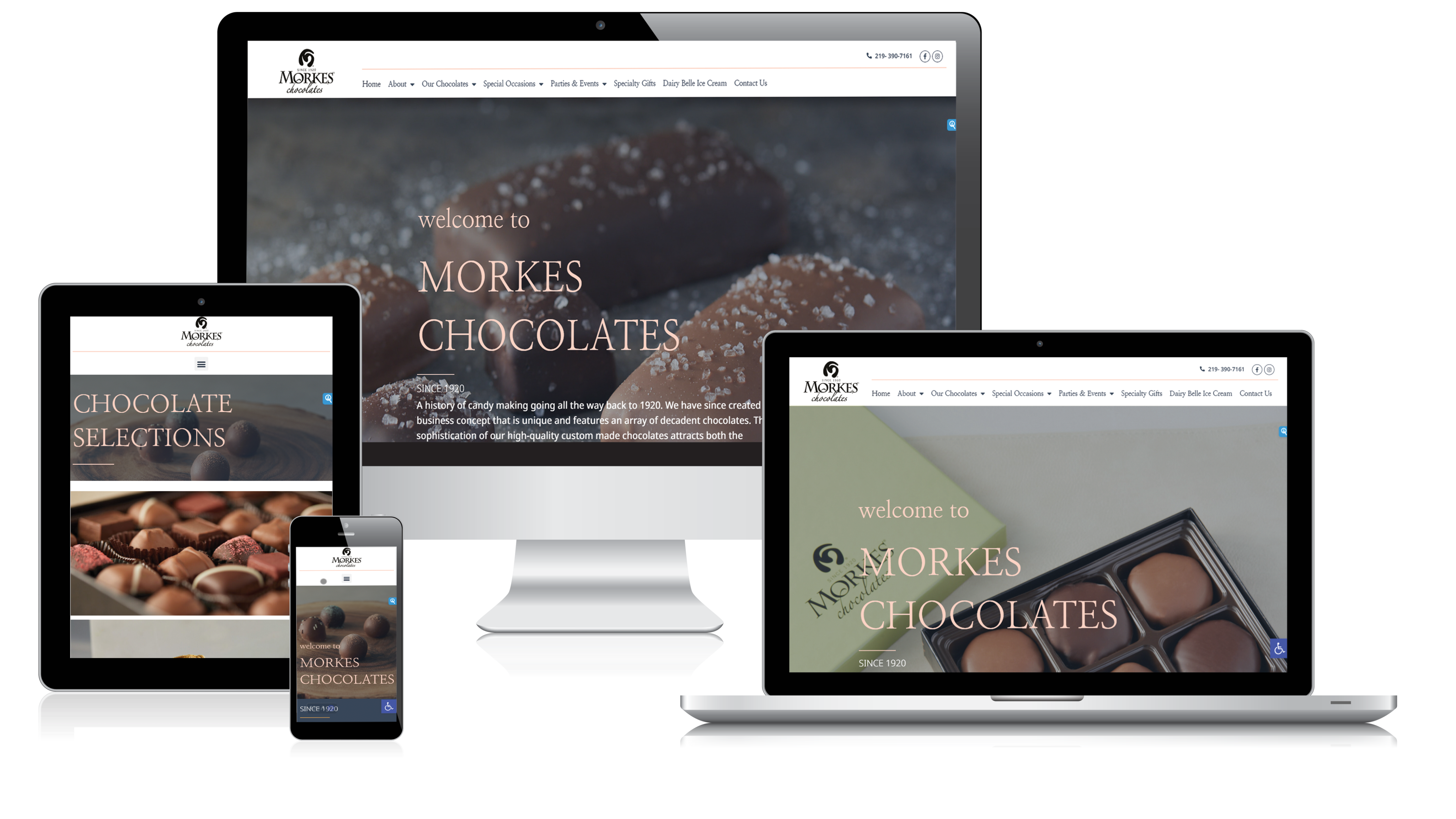 Web Design Service Champaign - Morkes Chocolates