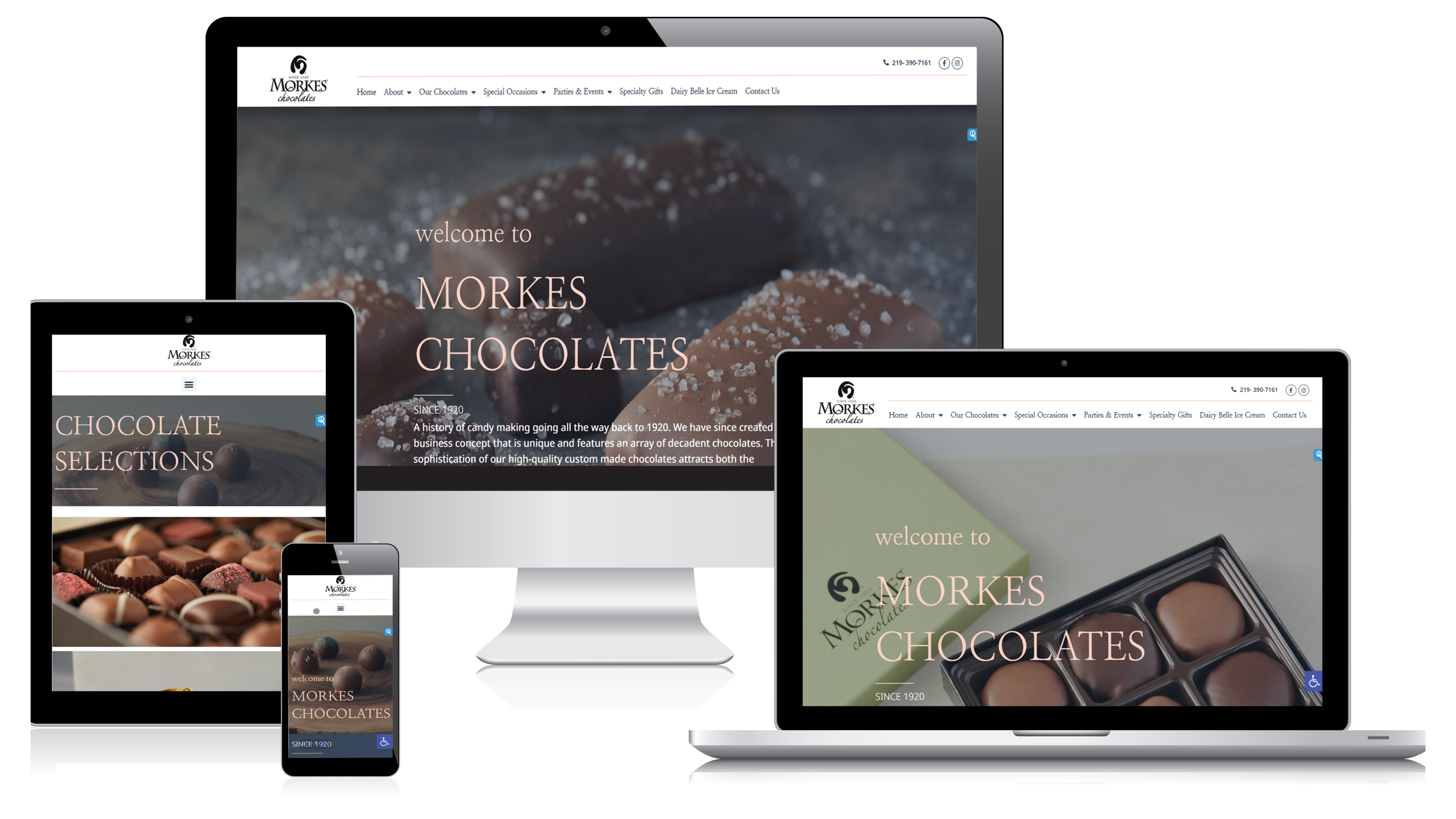 Website Design Services Chicago - Morkes Chocolates